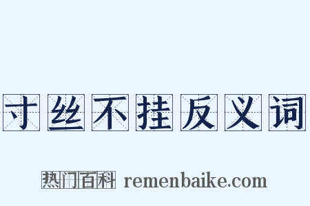寸丝不挂反义词是什么意思的图片